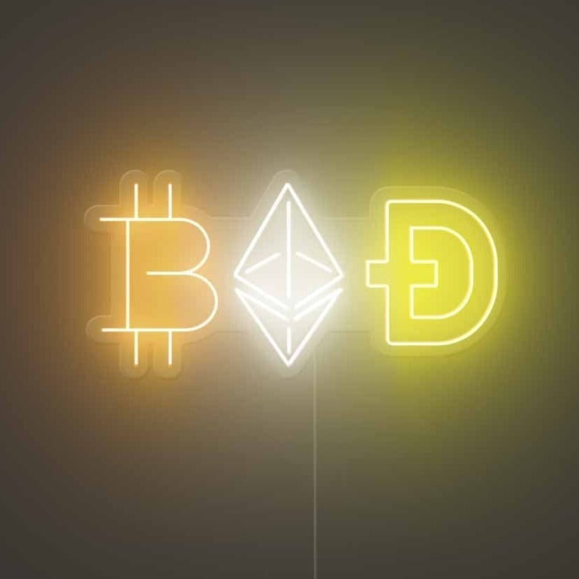Crypto Coins Neon Sign