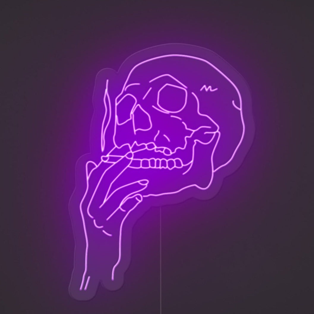 Smoking Skull Neon Sign