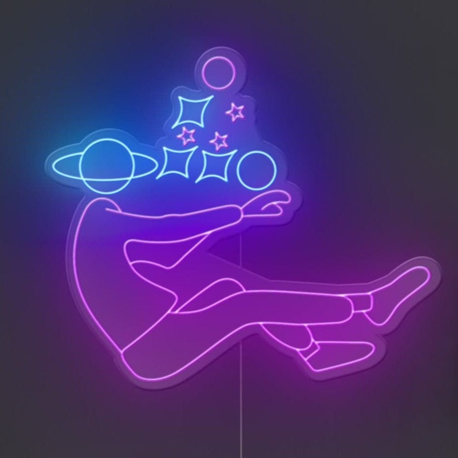 Falling Guy Neon Sign