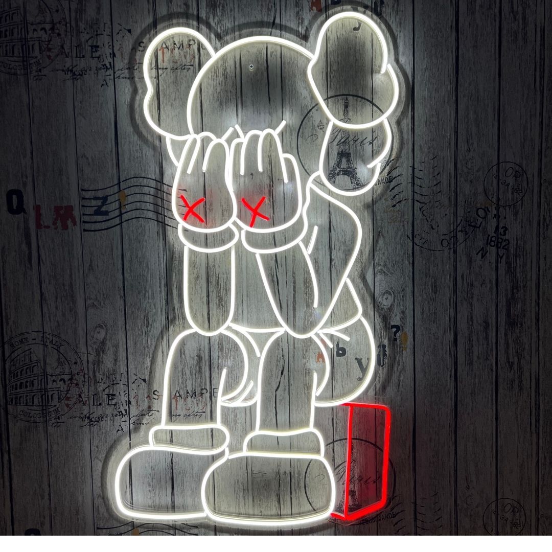 Crying Kaws Neon Sign