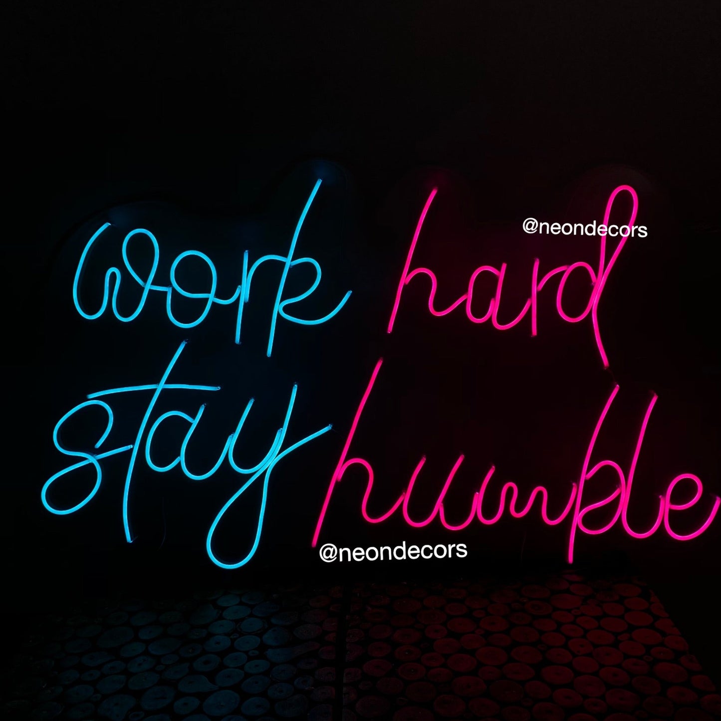 Work hard play hard neon