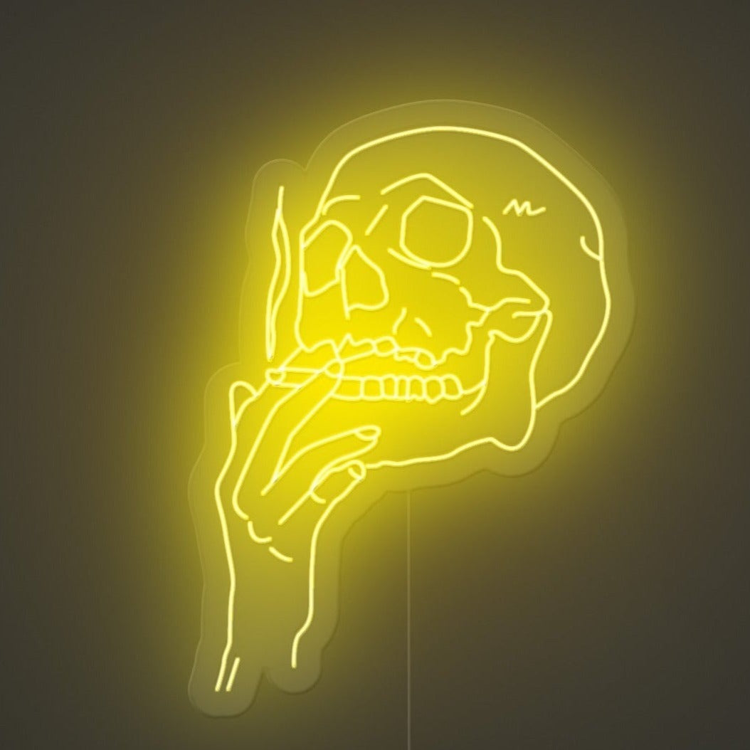 Smoking Skull Neon Sign