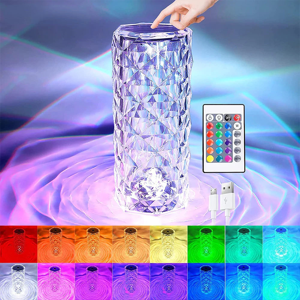 LED CRYSTAL ROSE TOUCH LAMP
