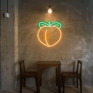 Peach neon sign