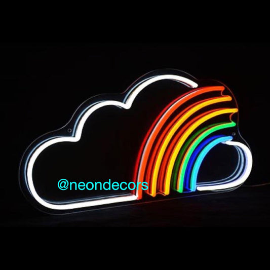 Cloud rainbow neon sign